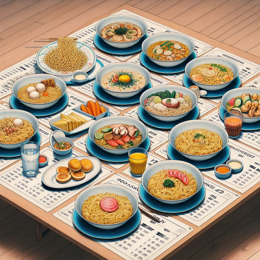 면요리만으로 구성한 일주일 점심 메뉴 추천